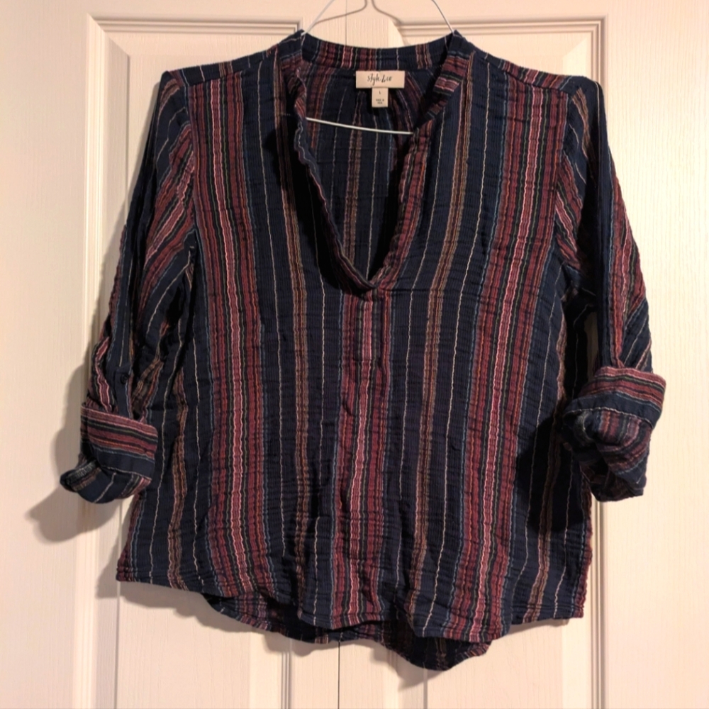 Lightweight Striped Tunic Sz L